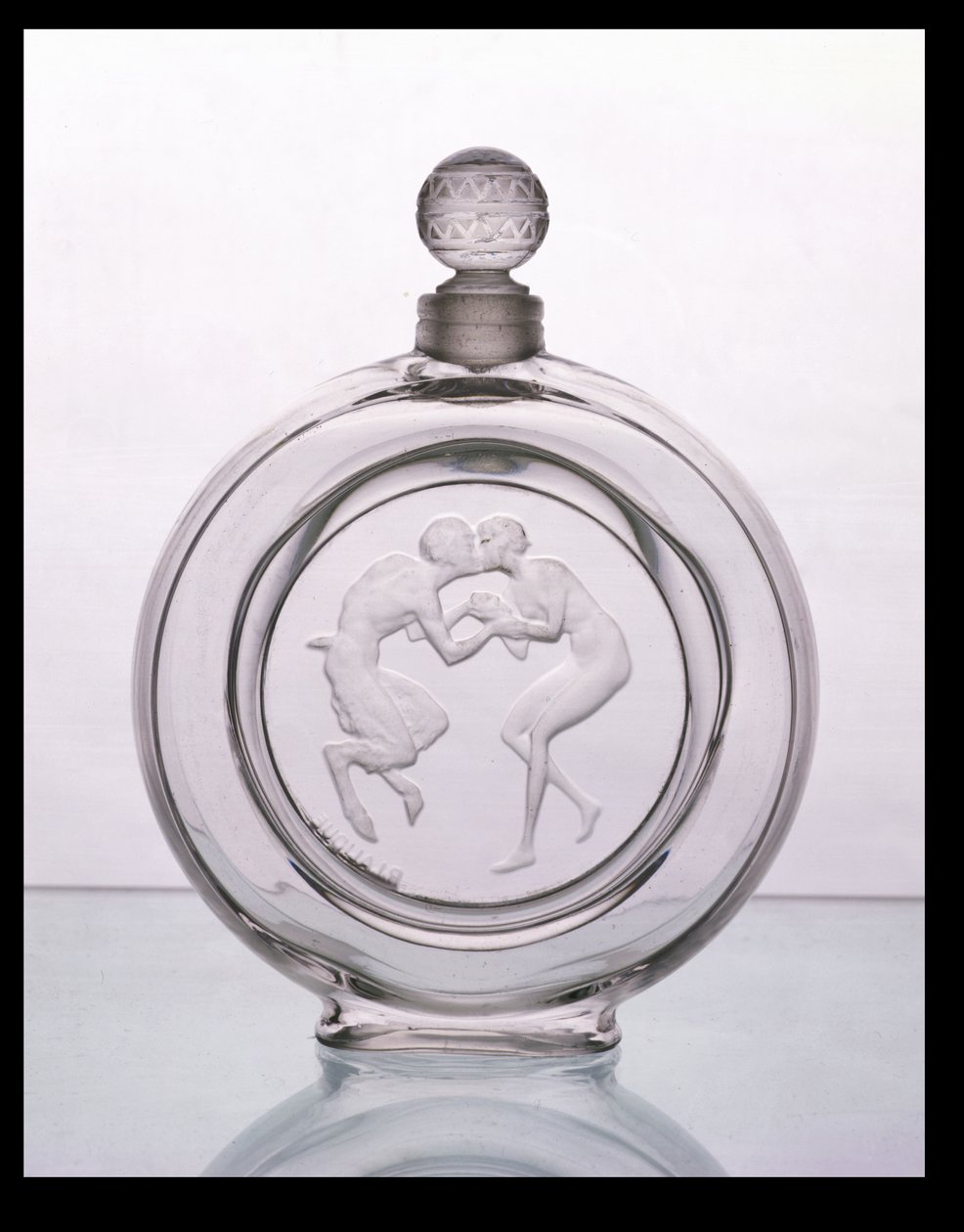 Le Baiser du Faune ، زجاجة رائحة الزجاج الشفاف لمولينارد من Lalique بواسطة رينيه جول لاليك