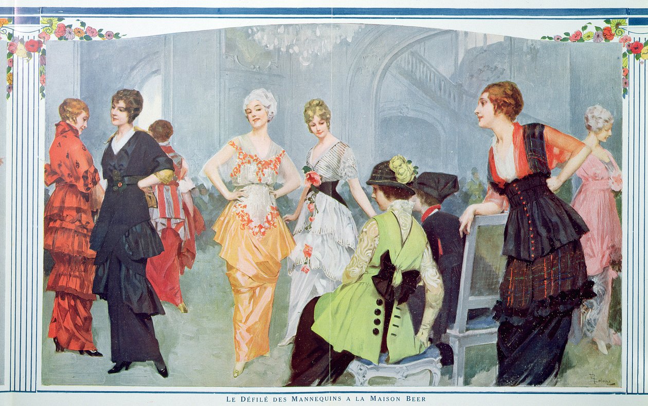 عرض للأزياء في Maison Beer ، من "La Vie Heureuse" ، مارس 1914 بواسطة رينيه ليلونج