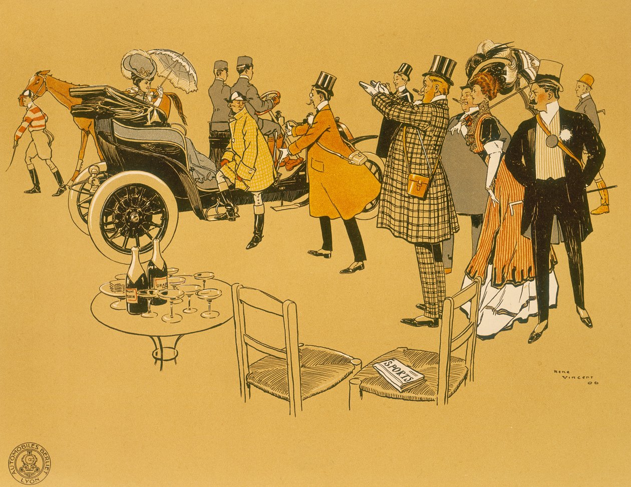 إعلان ملصق سيارات بيرليت ، 1906 بواسطة رينيه فنسنت
