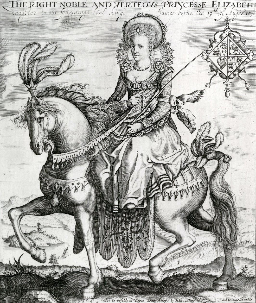 الأميرة النبيلة والعربية إليزابيث إليزابيث ، ابنتنا سيدنا الملك جيمس ، 1612-3 بواسطة رينولد الستراك