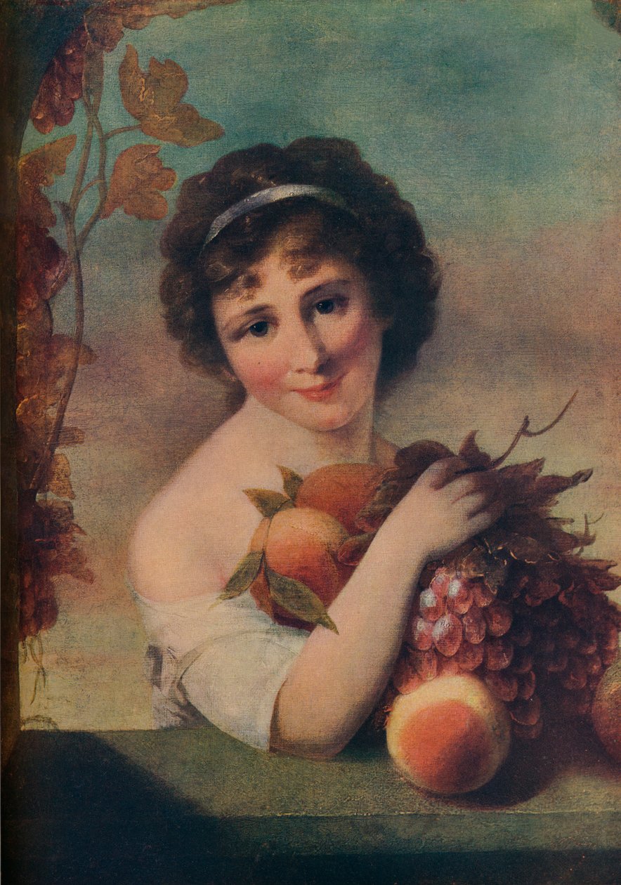 فتاة مع فاكهة ، c1780 ، 1910 بواسطة القس ماثيو ويليام بيترز