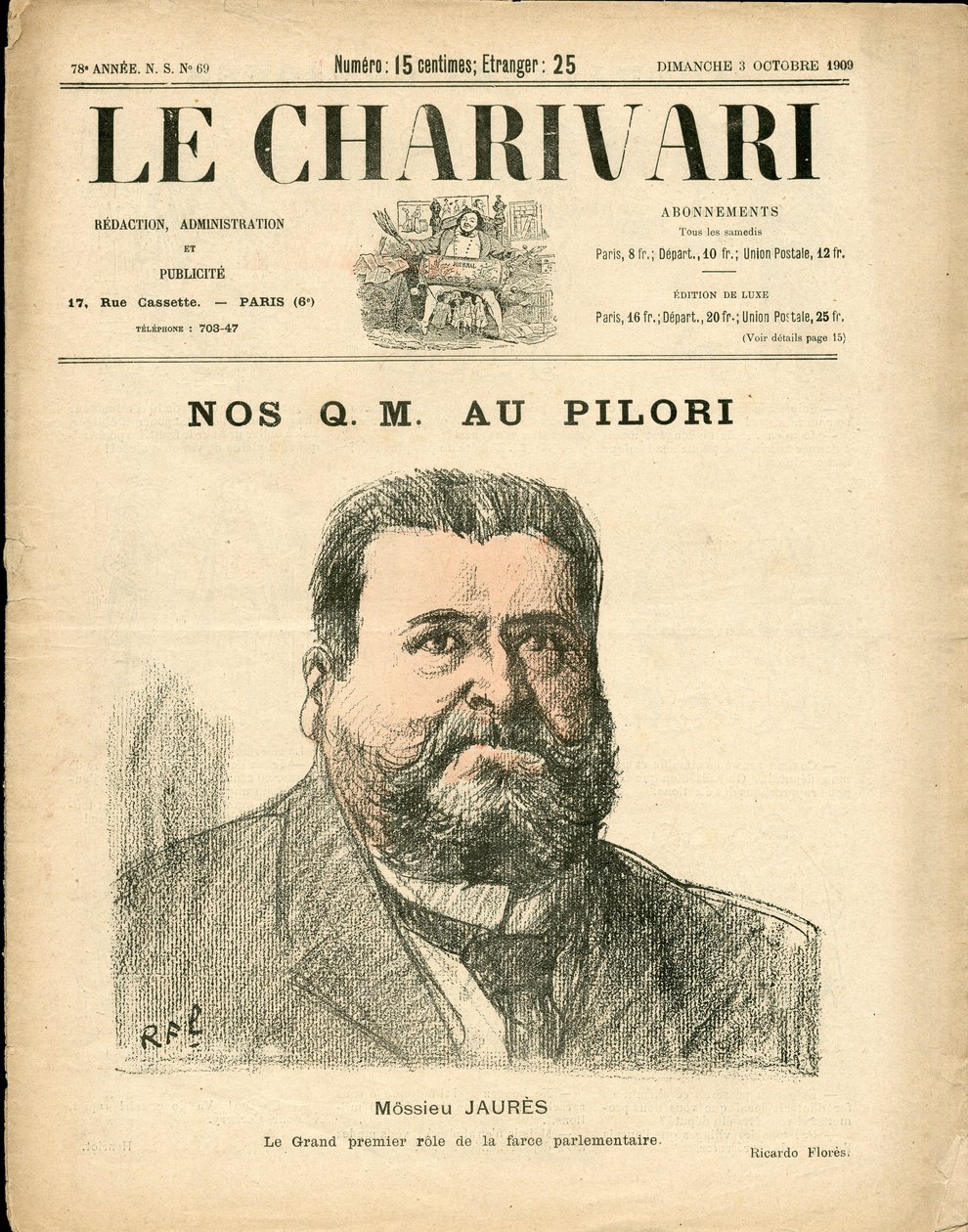 غلاف "" The Charivari "، Satirique en Colours بواسطة ريكاردو فلوريس