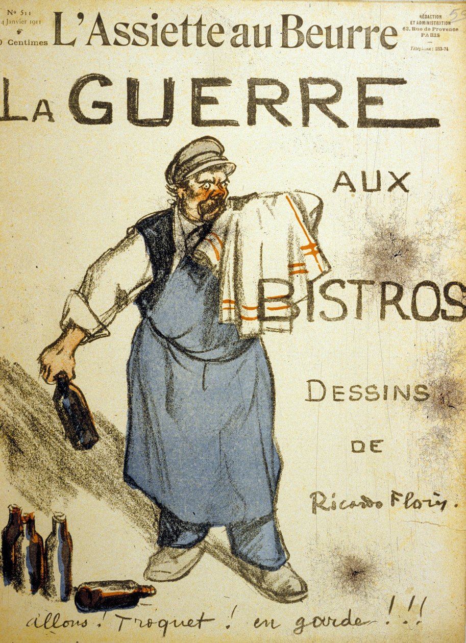 الصفحة الأولى من الصحيفة الفرنسية الساخرة "L'Assiette au Beurre" 14 يناير بواسطة ريكاردو فلوريس