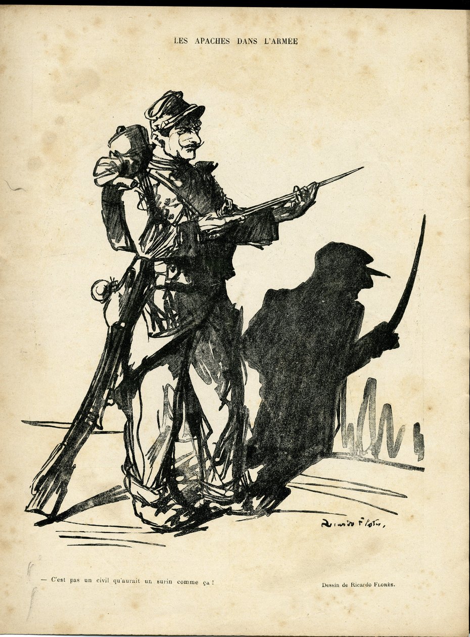 رسم توضيحي لـ Ricardo Flores (1878-1918) في Le Lire ، 22/01/10 - Apaches in the Armee - Apaches proxenetes - الظل / الضوء بواسطة ريكاردو فلوريس