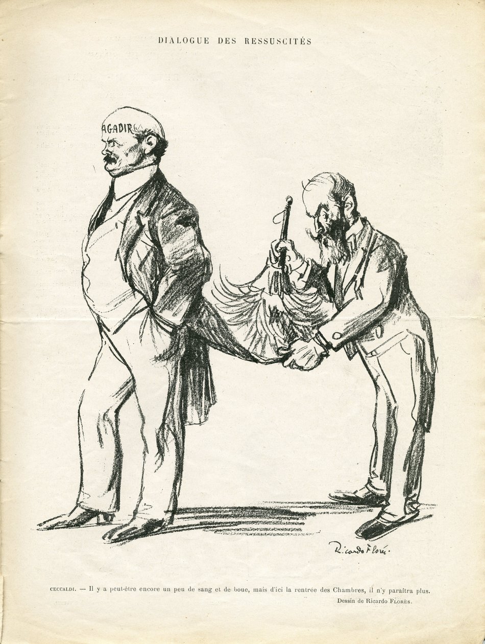 رسم لريكاردو فلوريس (1878-1918) في Le Rire ، 09/05/14 - حوار الريسوسيت - المغرب ، أغادير - سيكالدي بواسطة ريكاردو فلوريس