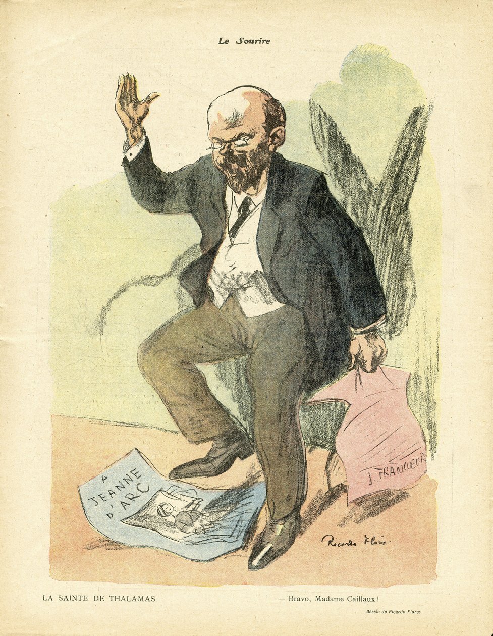 رسم لريكاردو فلوريس (1878-1918) في Le Smile ، لا. 17 ، 23/4/14 - صحة ثالاماس - إيمان الدين - جان دارك ، آن ، ثالاماس أميدي فرانسوا (1867-1953) بواسطة ريكاردو فلوريس