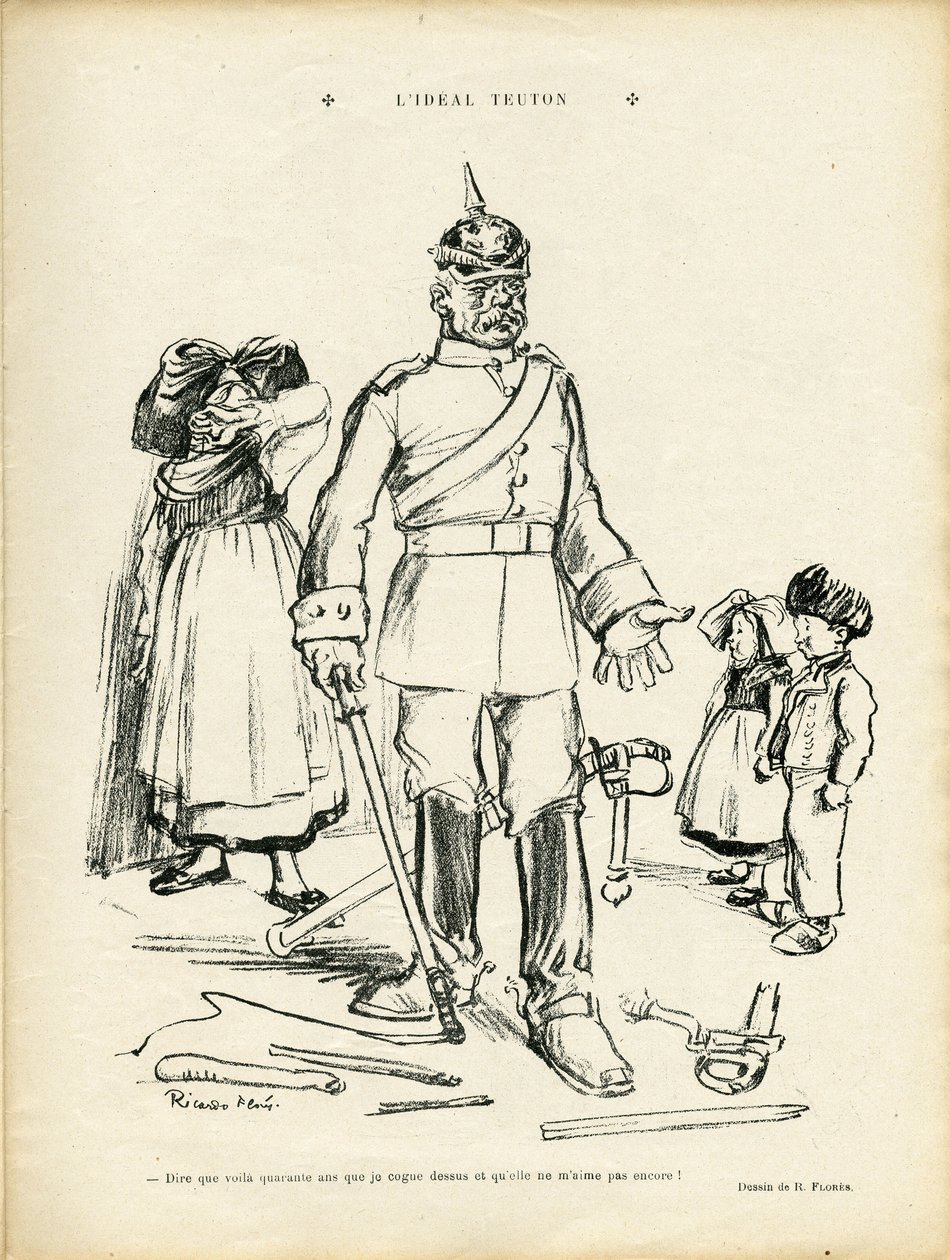 رسم توضيحي لريكاردو فلوريس (1878-1918) في Le Rire بواسطة ريكاردو فلوريس