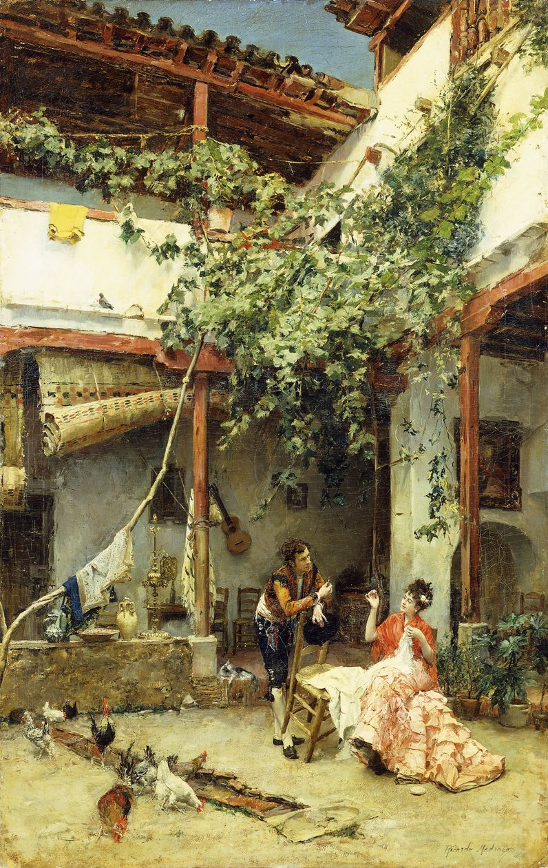في الفناء ، 1876 بواسطة Ricardo de Madrazo y Garreta