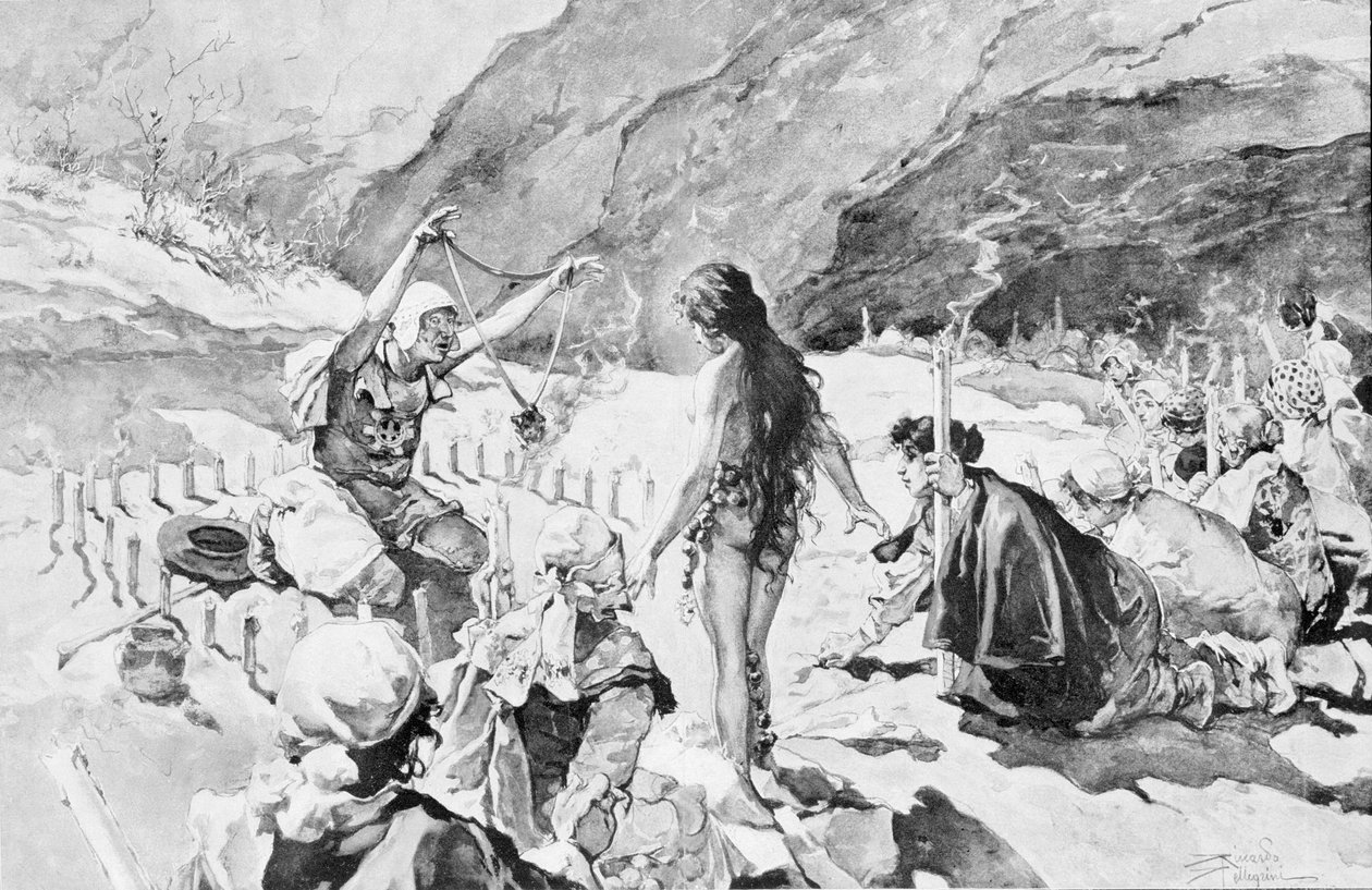 يُطرد حيوان من الأرواح في وادي روزيه. رسم بواسطة R.Pellegrini. بواسطة ريكاردو بيليجريني