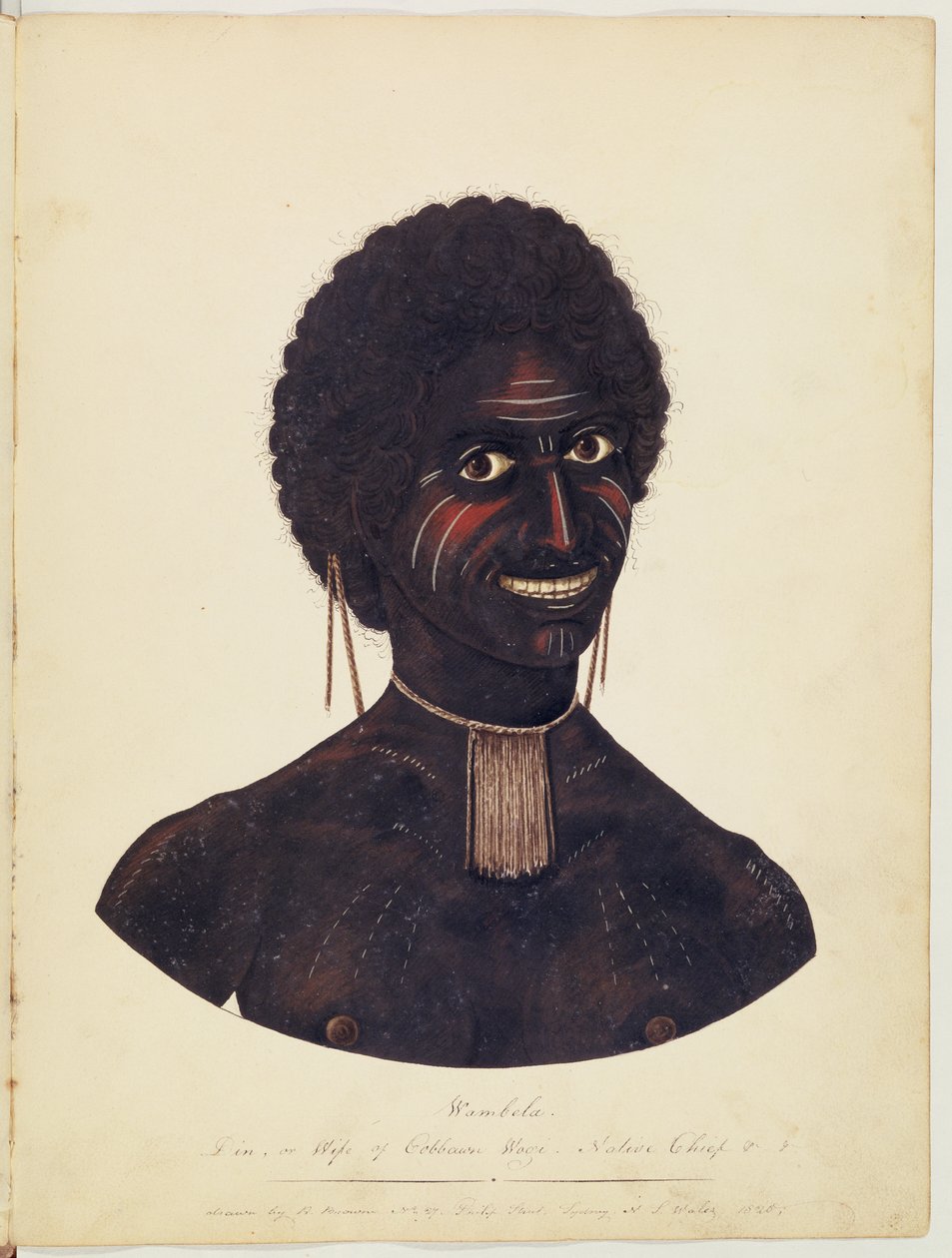 Wambela ، زوجة Cobbawn Wogi ، الرئيس الأصلي لمدينة Port Stephen ، NSW ، 1820 بواسطة ريتشارد براون