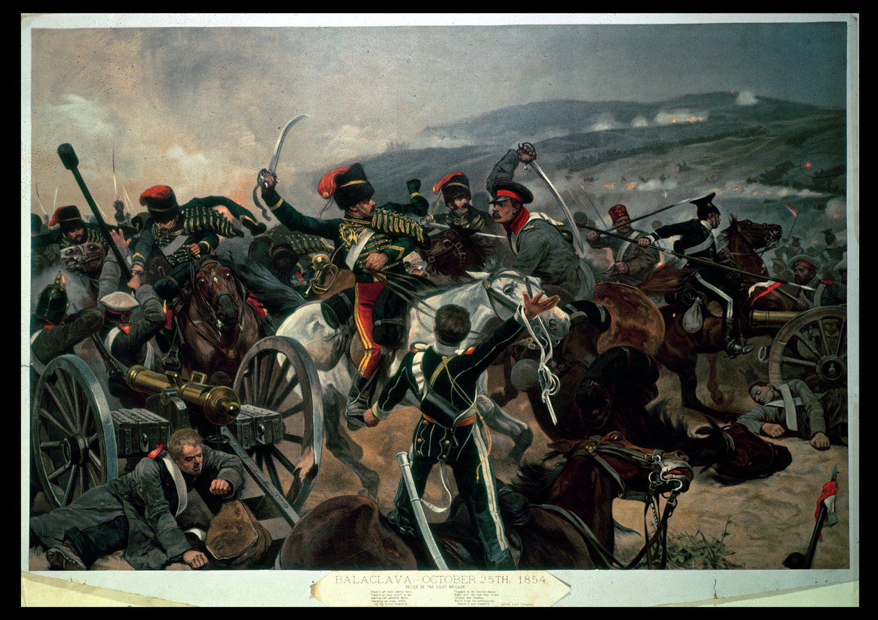 معركة بالاكلافا ، 25 أكتوبر 1854 ، إغاثة اللواء الخفيف (طباعة ملونة) بواسطة ريتشارد كاتون وودفيل جونيور