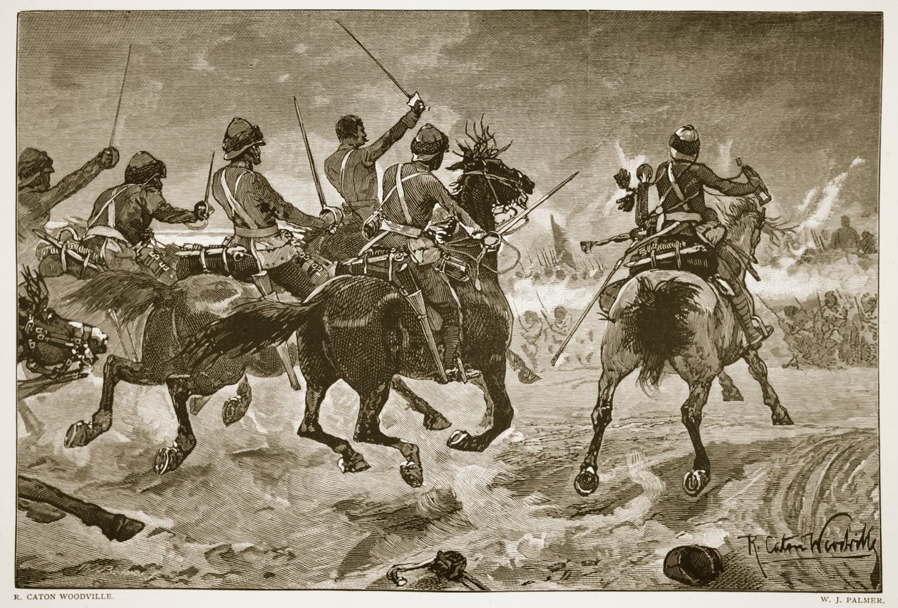 محسمة ، مشهد في الحرب المصرية عام 1882 ، منقوش بواسطة WJ Palmer بواسطة ريتشارد كاتون وودفيل