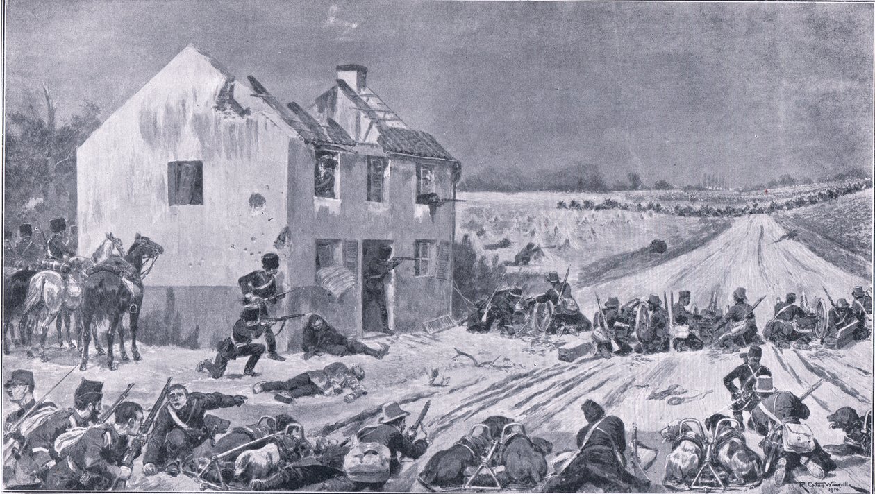 مشهد من معركة Haelen حيث هزمت القوات البلجيكية الغزاة من The Great War The Amalgamated Press Limited، 1914 بواسطة ريتشارد كاتون وودفيل