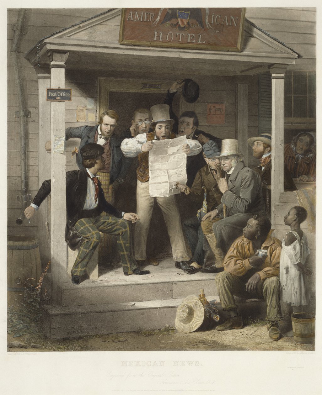 الأخبار المكسيكية ، ج. 1851 (نقش يدوي على ورق منسوج) بواسطة ريتشارد كاتون بعد وودفيل
