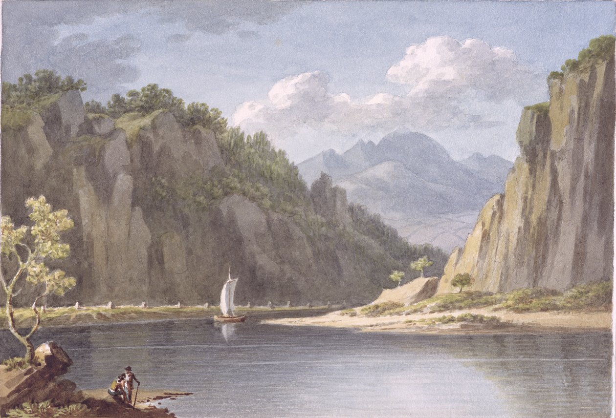 على نهر إلبه ، بالقرب من Lowositz في ساكسونيا ، اللوحة 1 من "Select Views in Saxony، France، Spain، Elba، Italy and Sicily" ، تم تخفيضها وتلوينها بواسطة John &39;Warwick&39; Smith (1749-1831) c.1817 (مرحاض و أسود بواسطة ريتشارد كولت هور