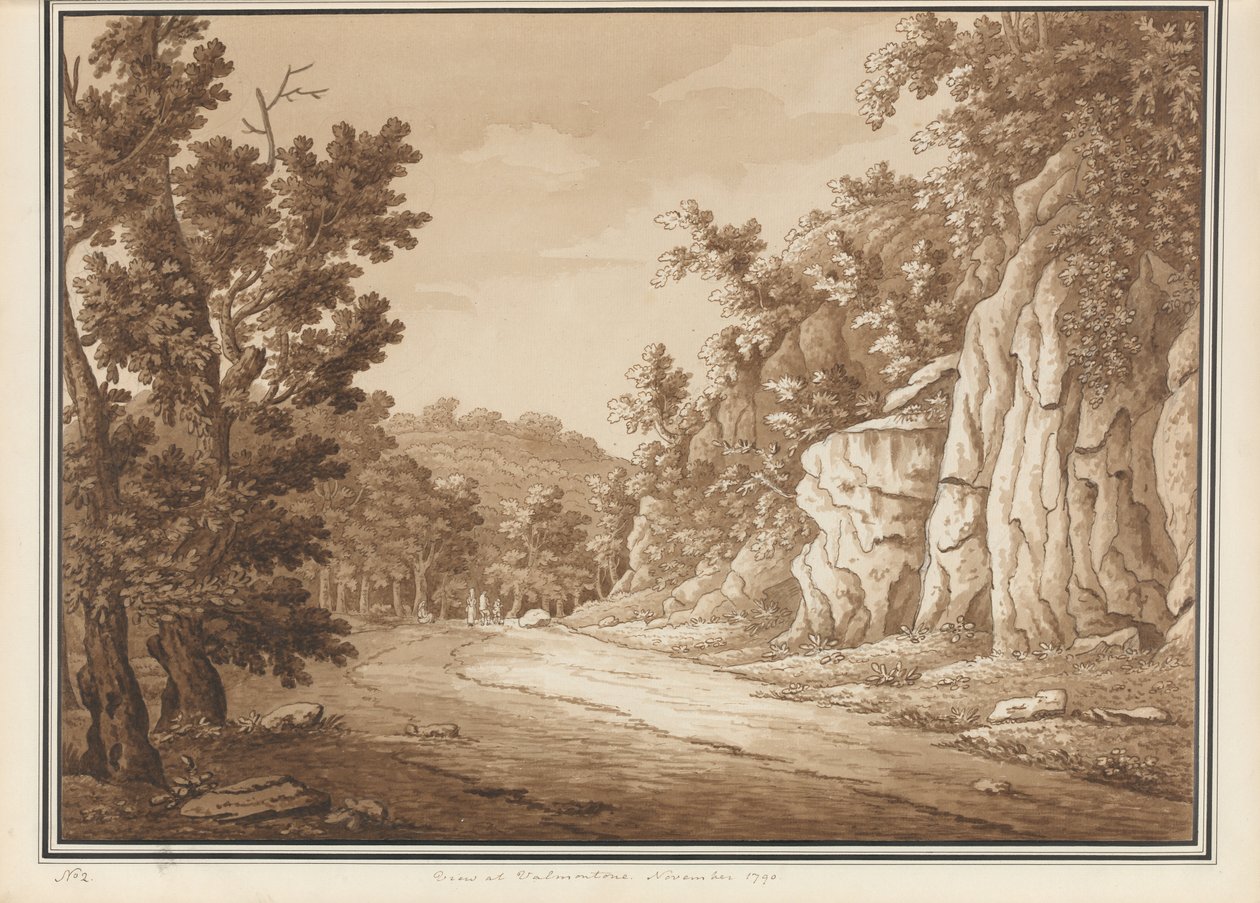 منظر في فالمونتون ، من حجم 66 مشاهدة مستمدة من الطبيعة في حي روما وأبروزو ، نوفمبر 1790 (غسل القلم والحبر على الورق) بواسطة ريتشارد كولت هور
