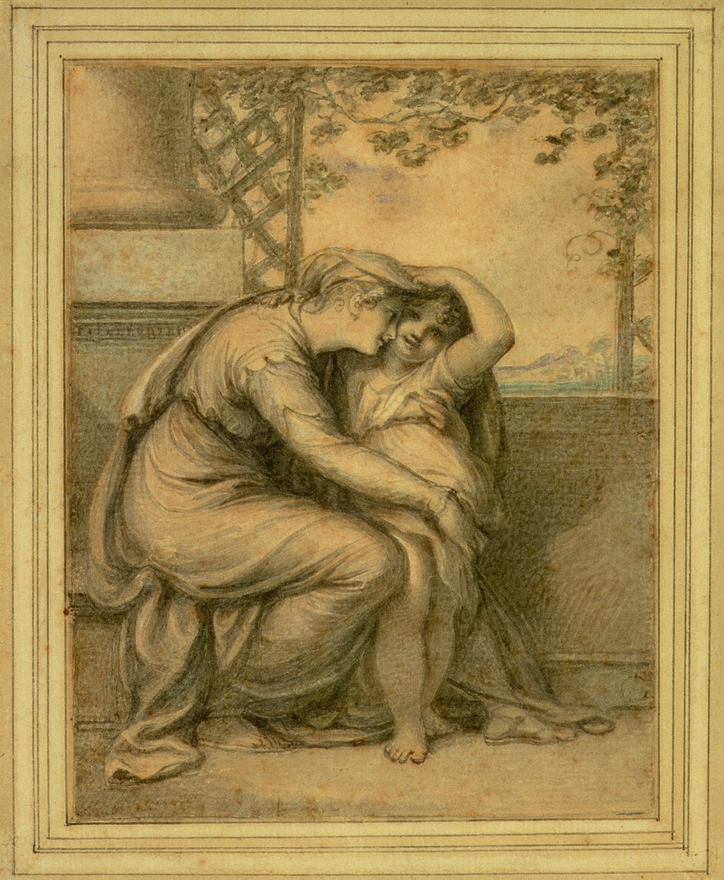 Andromache and Astyanax ، 1789 (مرحاض فوق قلم رصاص على ورق) بواسطة ريتشارد كوسواي