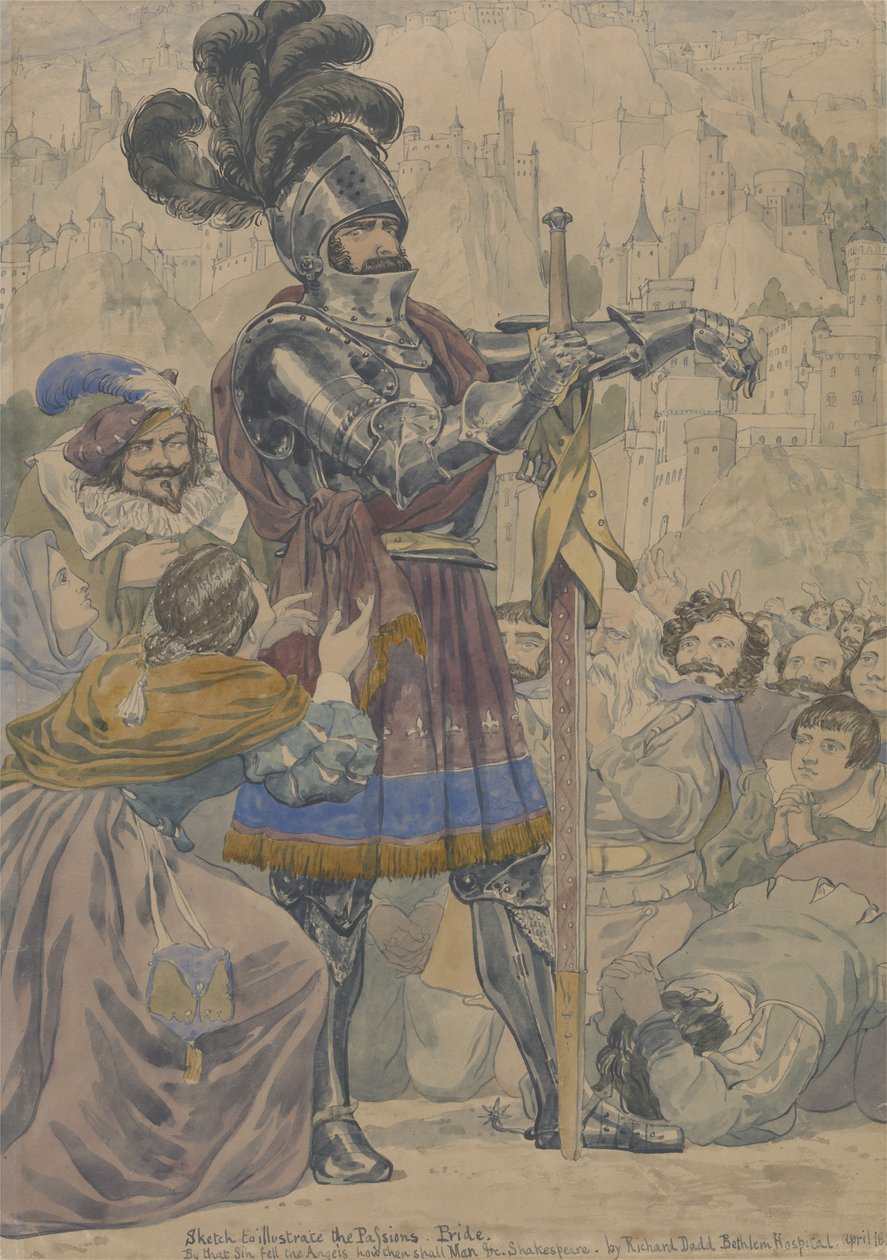رسم توضيحي للعواطف: كبرياء ، c.1853-55 (مرحاض ، قلم وجرافيت على ورق) بواسطة ريتشارد داد