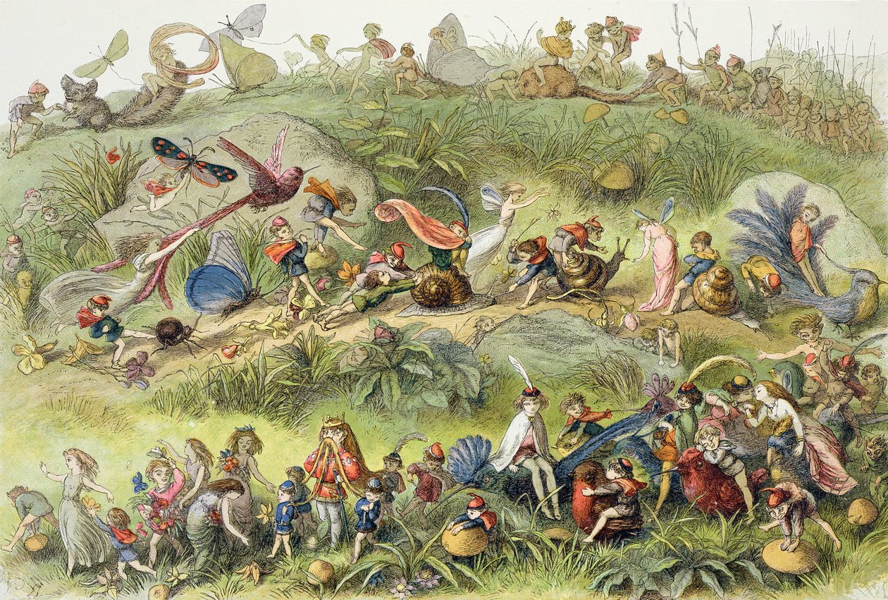 مسيرة النصر ل Elf-King ، التوضيح من "في Fairyland: سلسلة من الصور من Elf-World" من تأليف William Allingham و Andrew Lang بواسطة ريتشارد دويل
