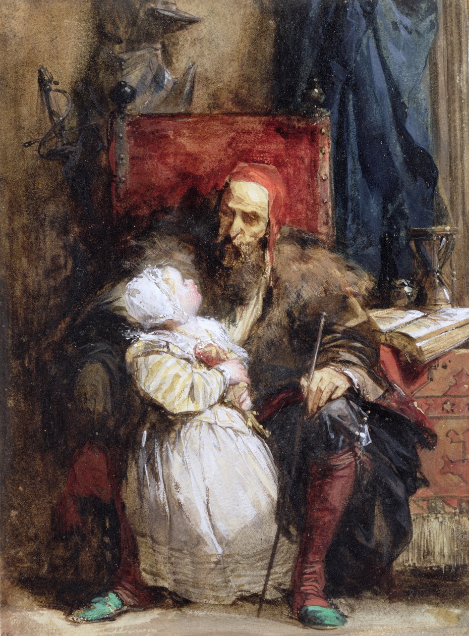 عجوز وطفل ، c.1827 (مرحاض على ورق) بواسطة ريتشارد باركس بونينجتون
