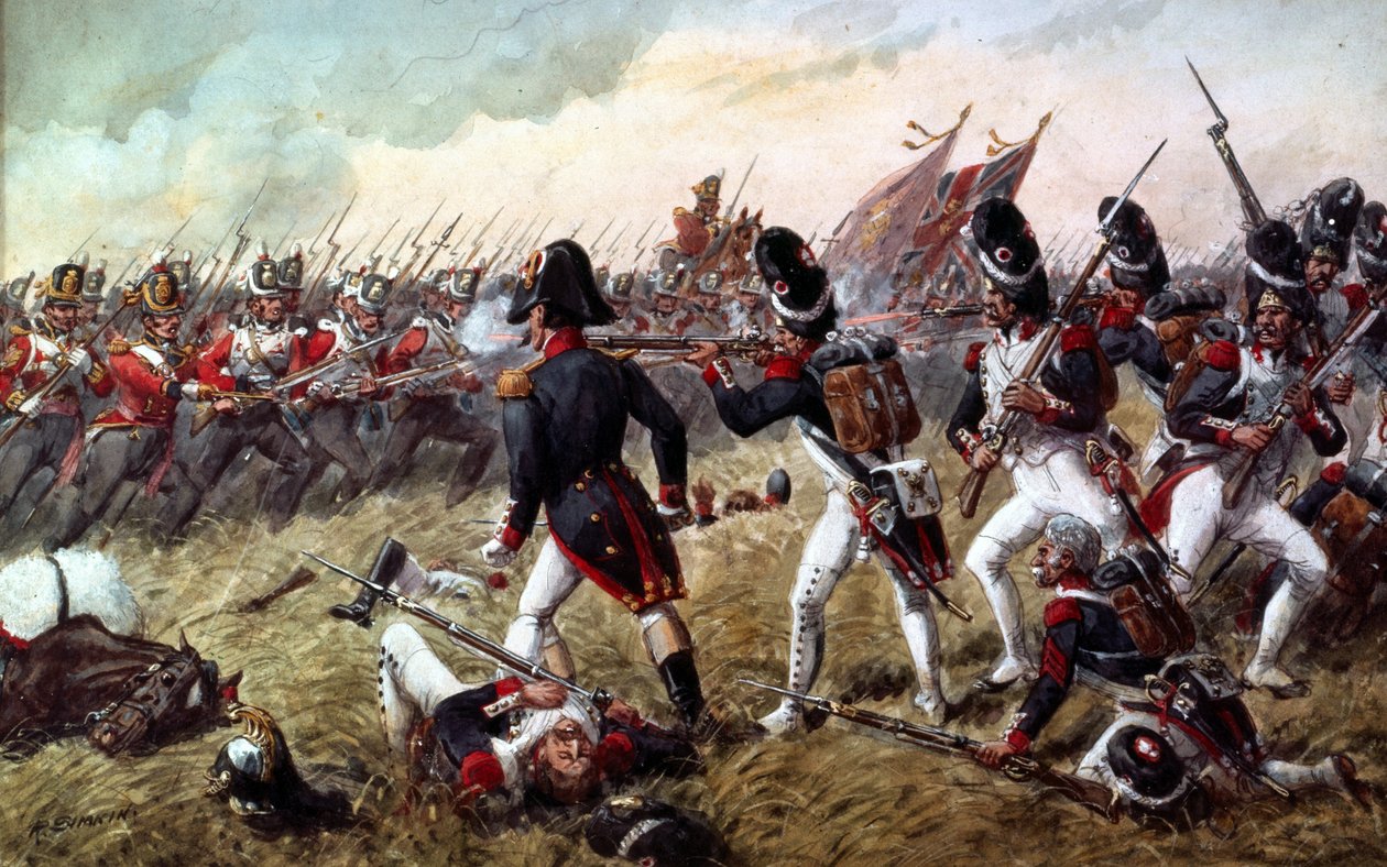 الفوج الثالث من حراس القدم يصدون التهمة النهائية للحرس القديم في معركة واترلو ، 18 يونيو 1815 بواسطة ريتشارد سيمكين