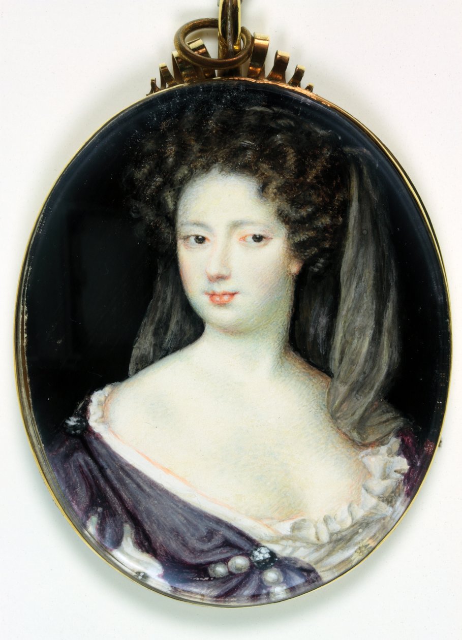 Anne Greville, Countess of Kingston (watercolor on ivory) بواسطة ريتشارد جيبسون