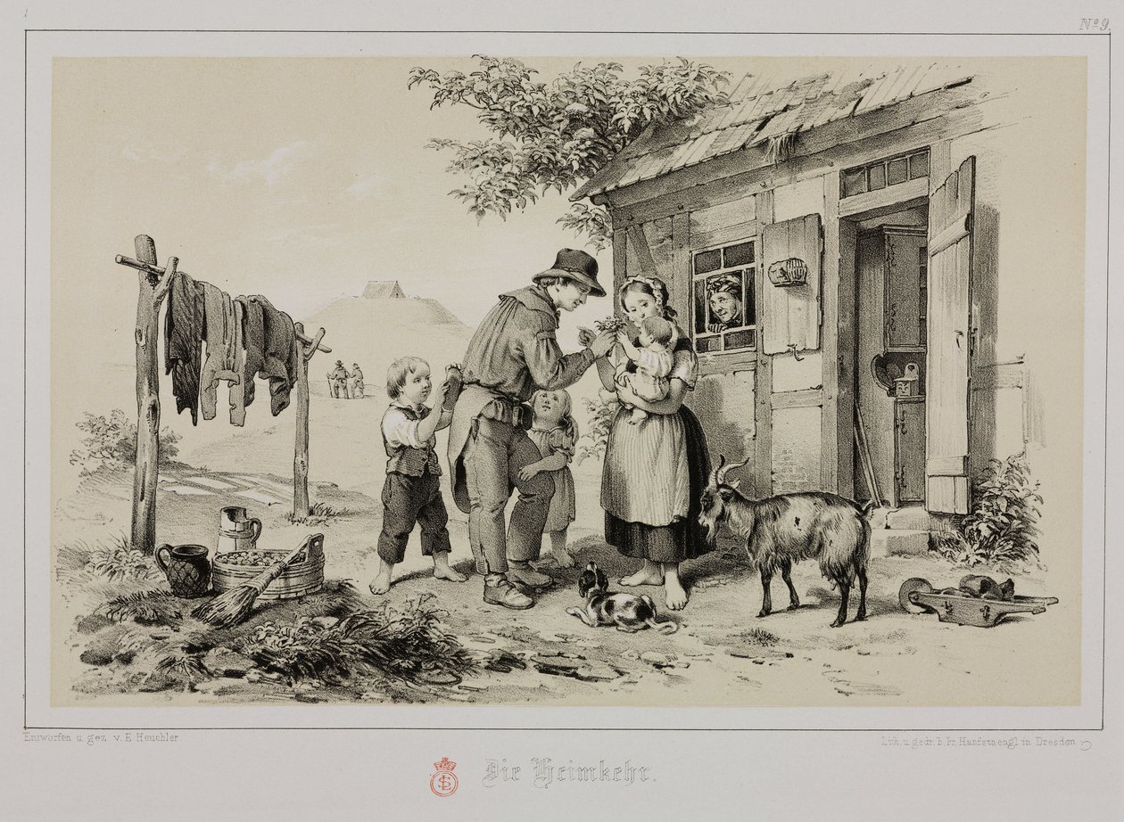 Miner returning home, Germany, c 1851 بواسطة ريتشارد (بعد) داد