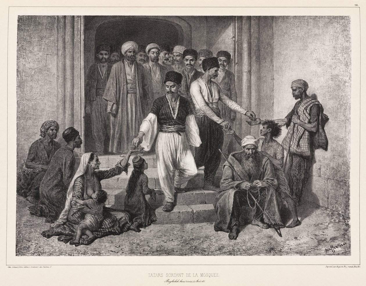 Tatars coming out of the mosque, Baghtcheh-Sarai, Crimea بواسطة ريتشارد (بعد) داد
