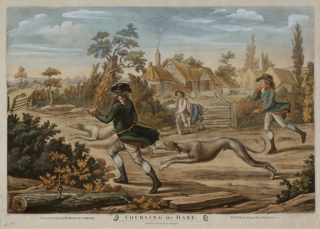 Coursing the Hare, printed for Bowles & Carver, published in 1796 (mezzotint) بواسطة ريتشارد (بعد) دايتون