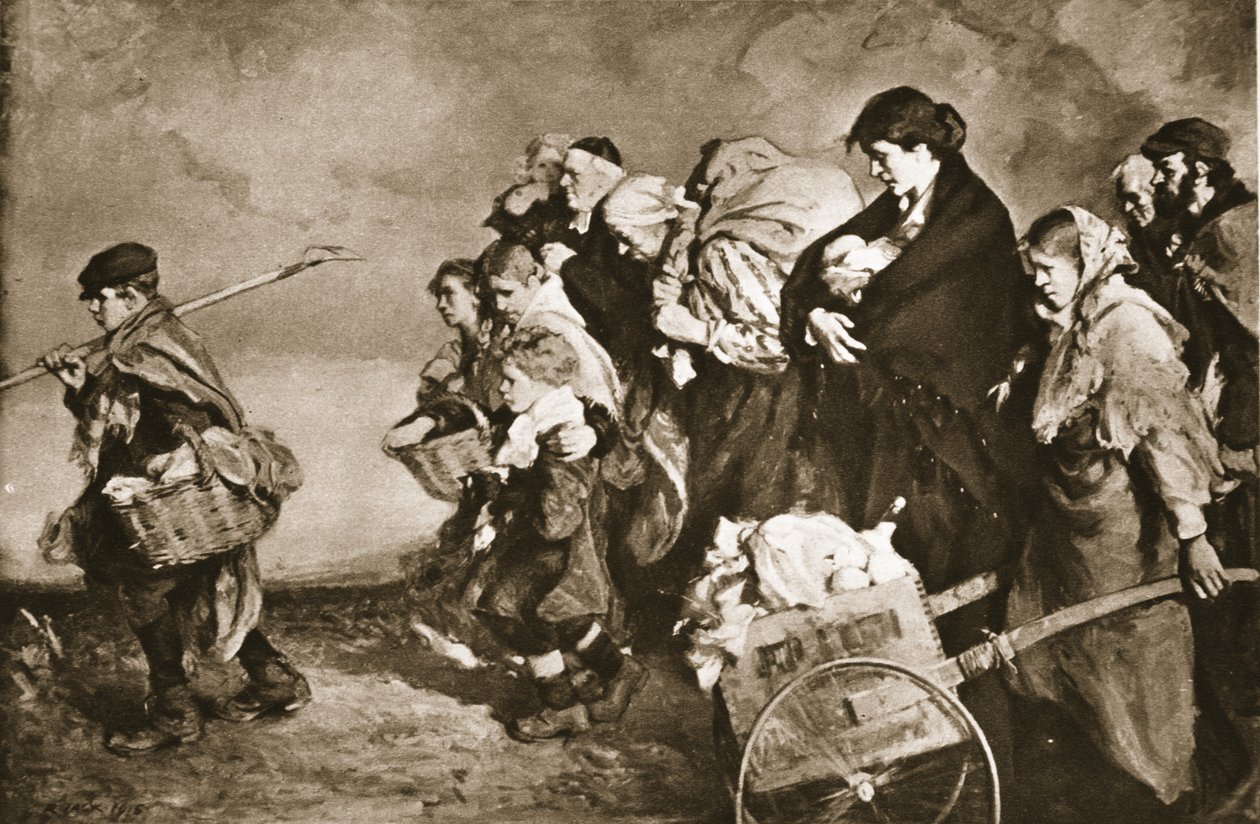 "بلا مأوى" ، رحلة من جحافل الألمان ، من "أخبار الحرب المصورة" (ليثو) بواسطة ريتشارد (بعد) جاك