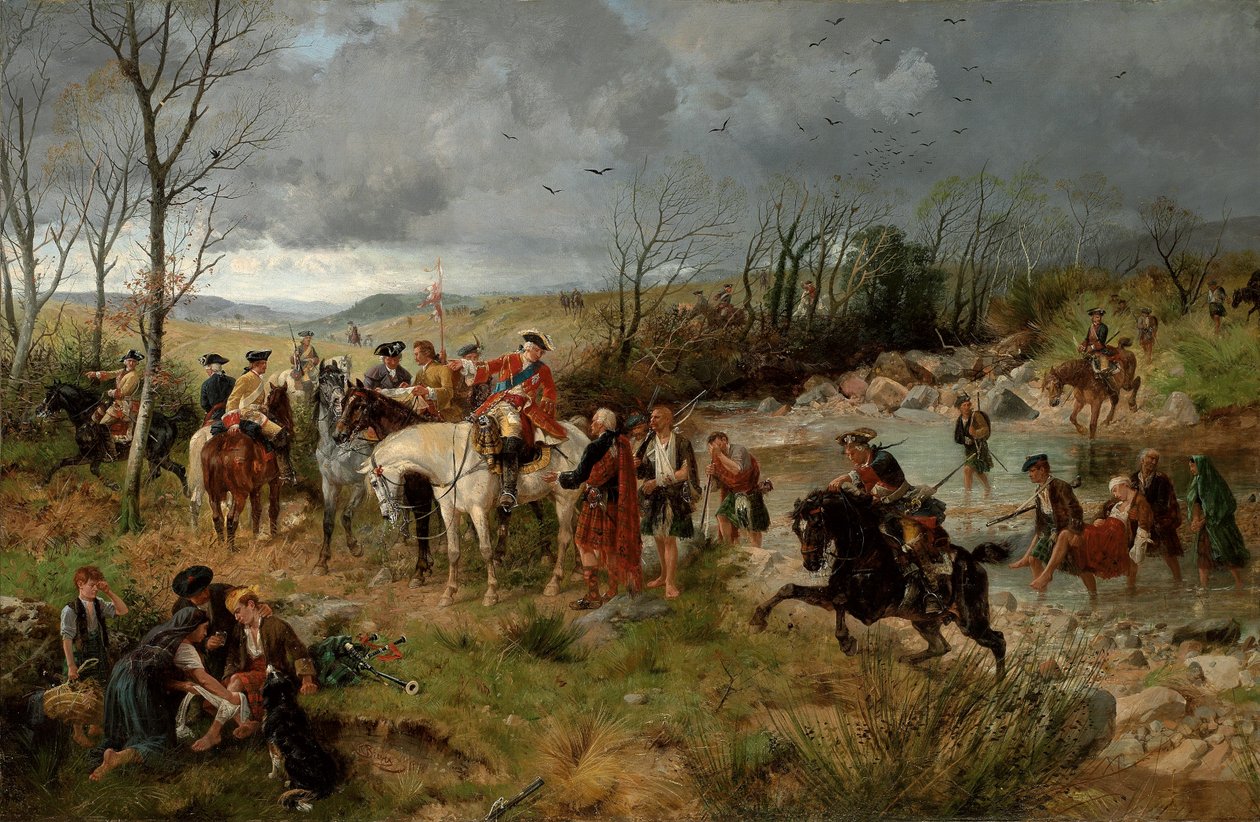 توقف الأمير تشارلز إدوارد على ضفاف نايرن ، 1878 بواسطة ريتشارد بيفيس