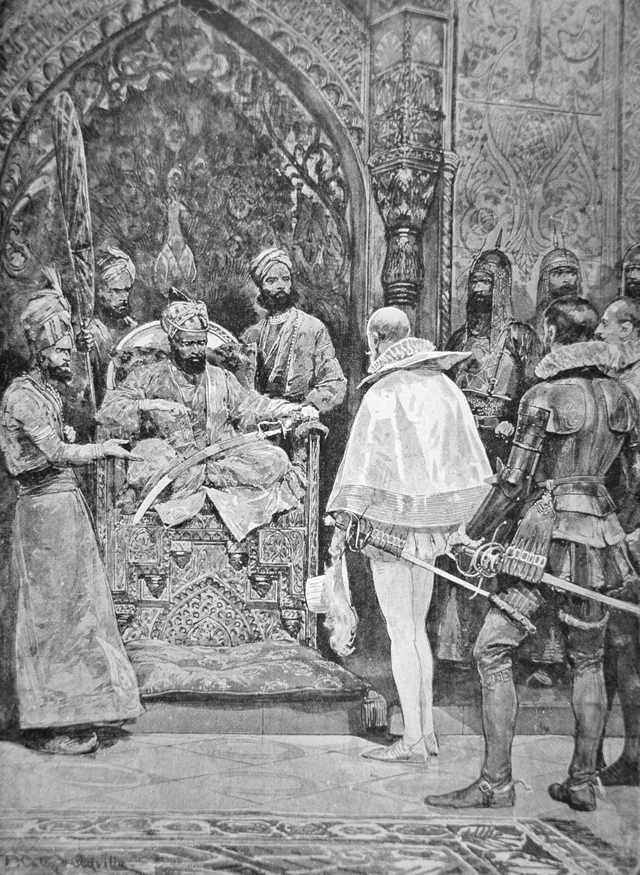 The English Ambassador in India in 1615 (litho) بواسطة ريتشارد كاتون الثاني (بعد) وودفيل
