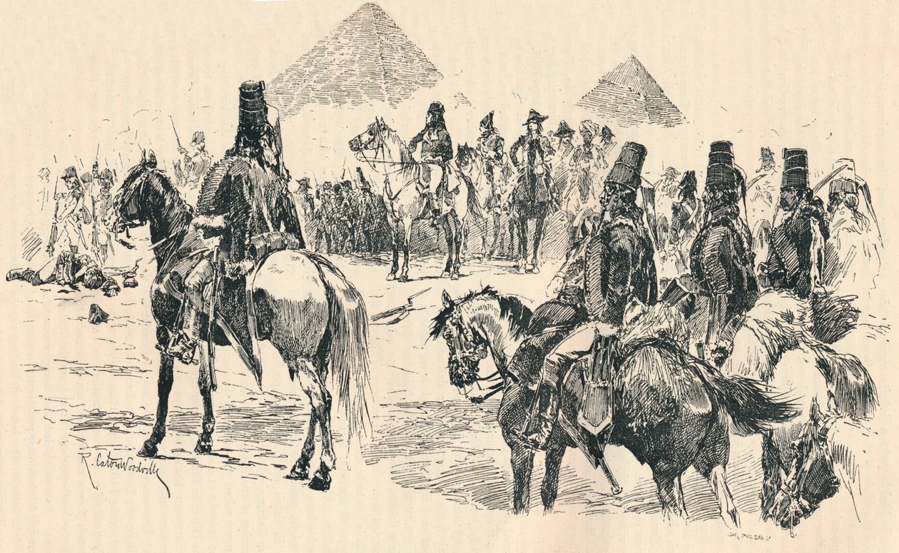 نابليون بونابرت في معركة الأهرامات 1798 ، 1884 بواسطة ريتشارد كاتون الثاني وودفيل