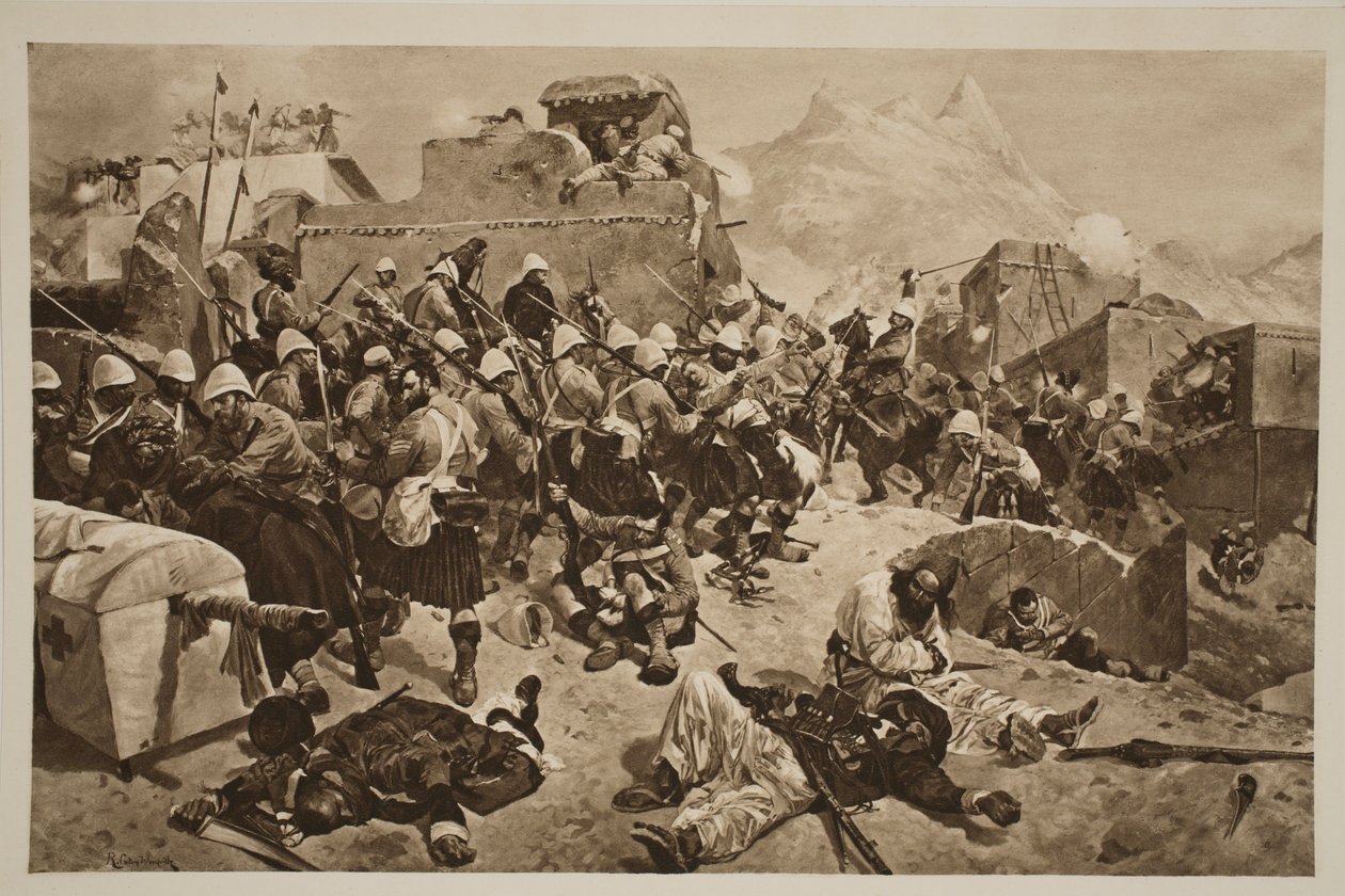 قندهار: المرتفعات 92 و Gurkhas الثانية اقتحام غاودي الملا صاحبباد ، من "أخبار لندن المصورة" ، 1901 بواسطة ريتشارد كاتون وودفيل