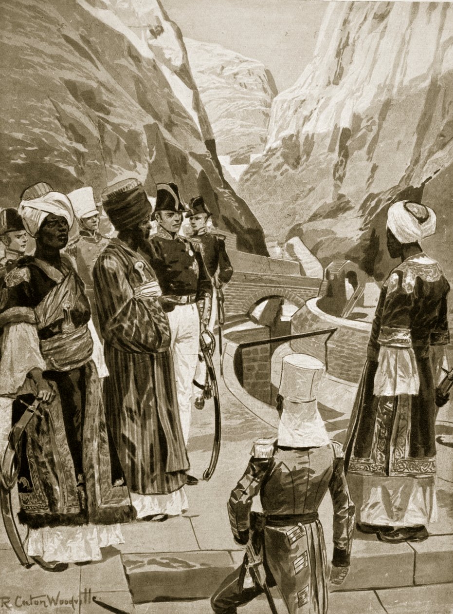 استيلاء البريطانيين على عدن ، 1879 ، صورة توضيحية من "قصة هتشنسون عن الأمة البريطانية" ، ج .1923 بواسطة ريتشارد كاتون وودفيل جونيور