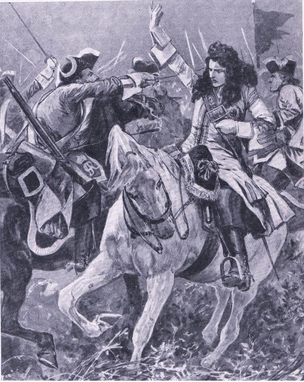 معركة مالبلوكيت ، 11 سبتمبر 1709 ، رسم توضيحي من المعارك البريطانية على البر والبحر ، 1915 بواسطة ريتشارد كاتون وودفيل جونيور