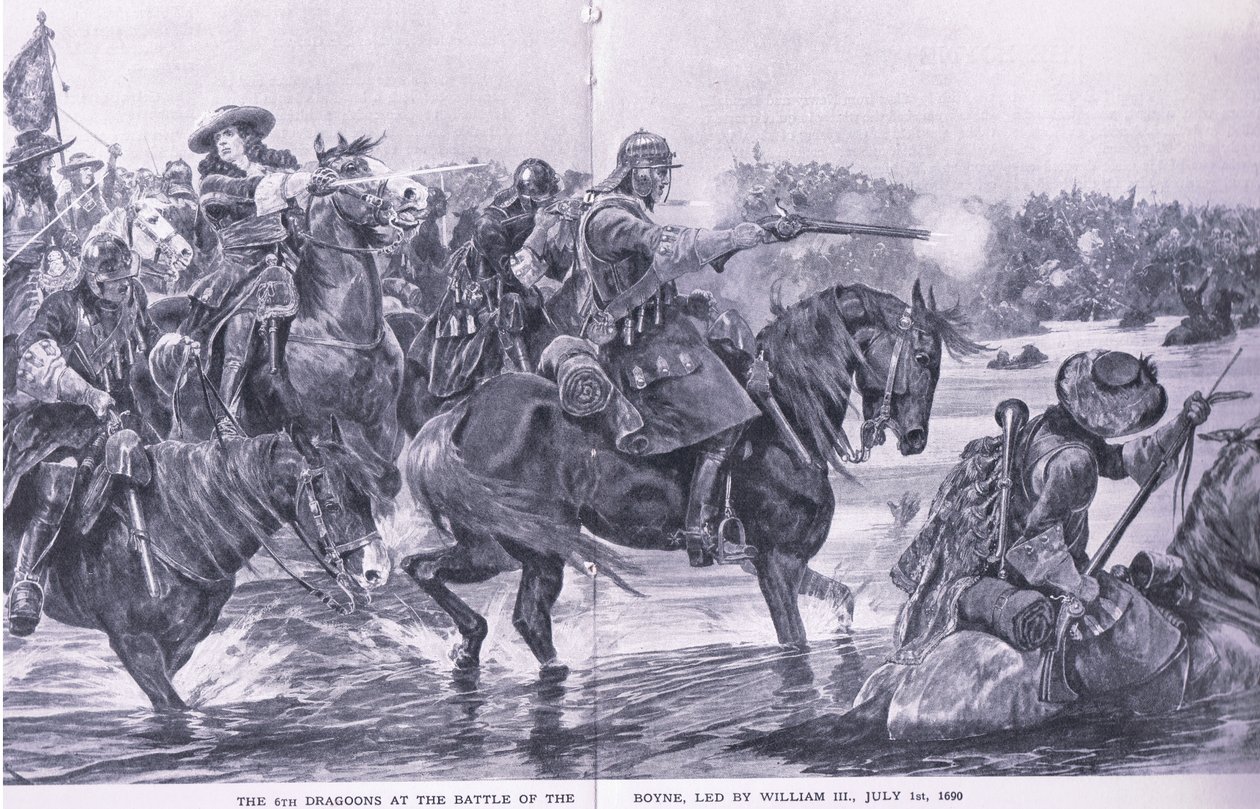 ال معركة بوين 1 يوليو 1690 ، التوضيح من المعارك البريطانية على البر والبحر ، 1915 بواسطة ريتشارد كاتون وودفيل جونيور