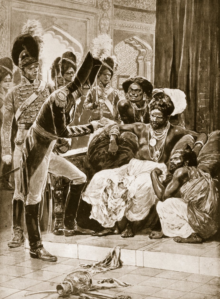 البريطانيون في سيلان ، رسم توضيحي من "قصة هتشنسون للأمة البريطانية" ، 1923 بواسطة ريتشارد كاتون وودفيل جونيور