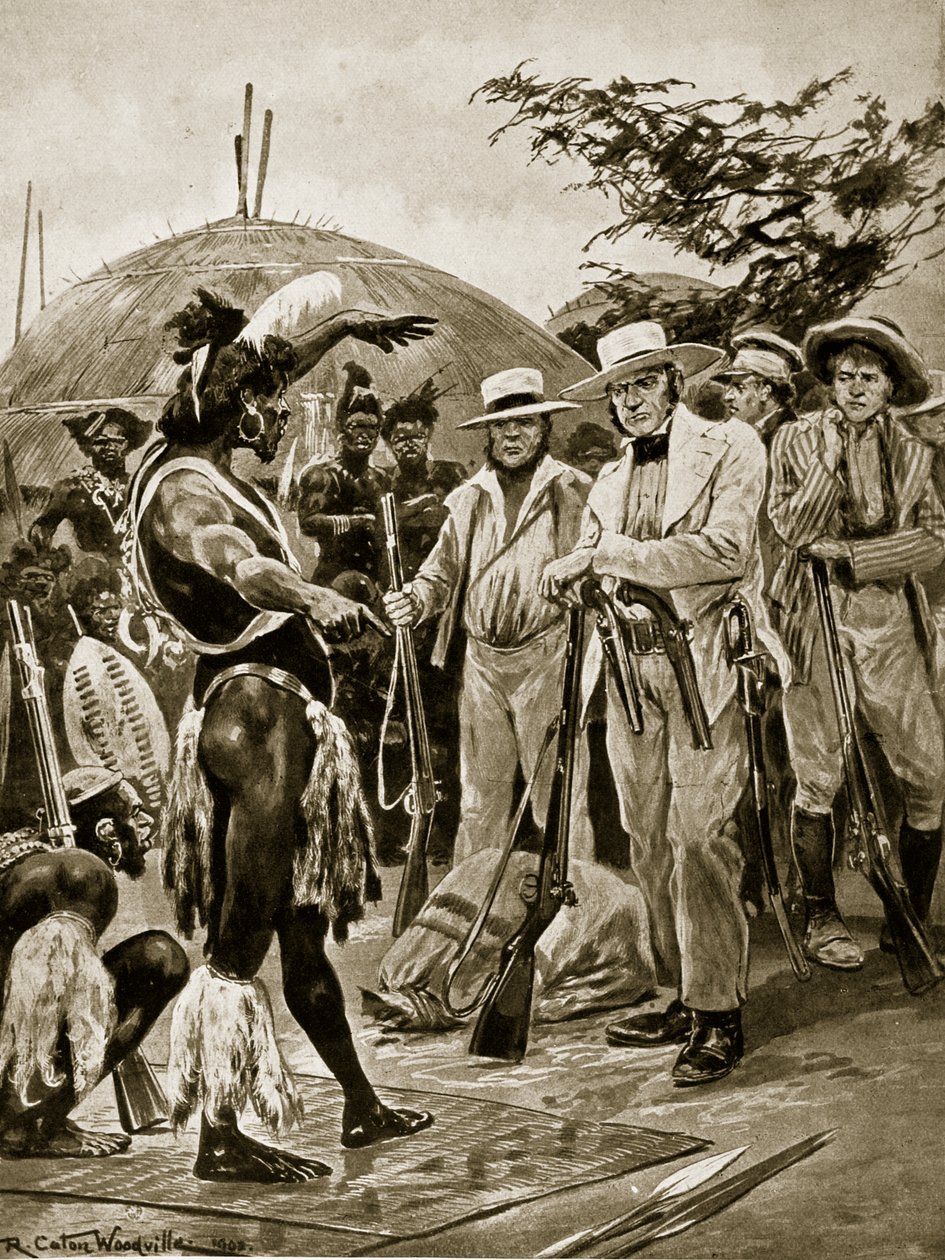 البريطانيون في ناتال ، 1824 ، رسم توضيحي من "قصة هتشنسون عن الأمة البريطانية" ، 1923 بواسطة ريتشارد كاتون وودفيل جونيور