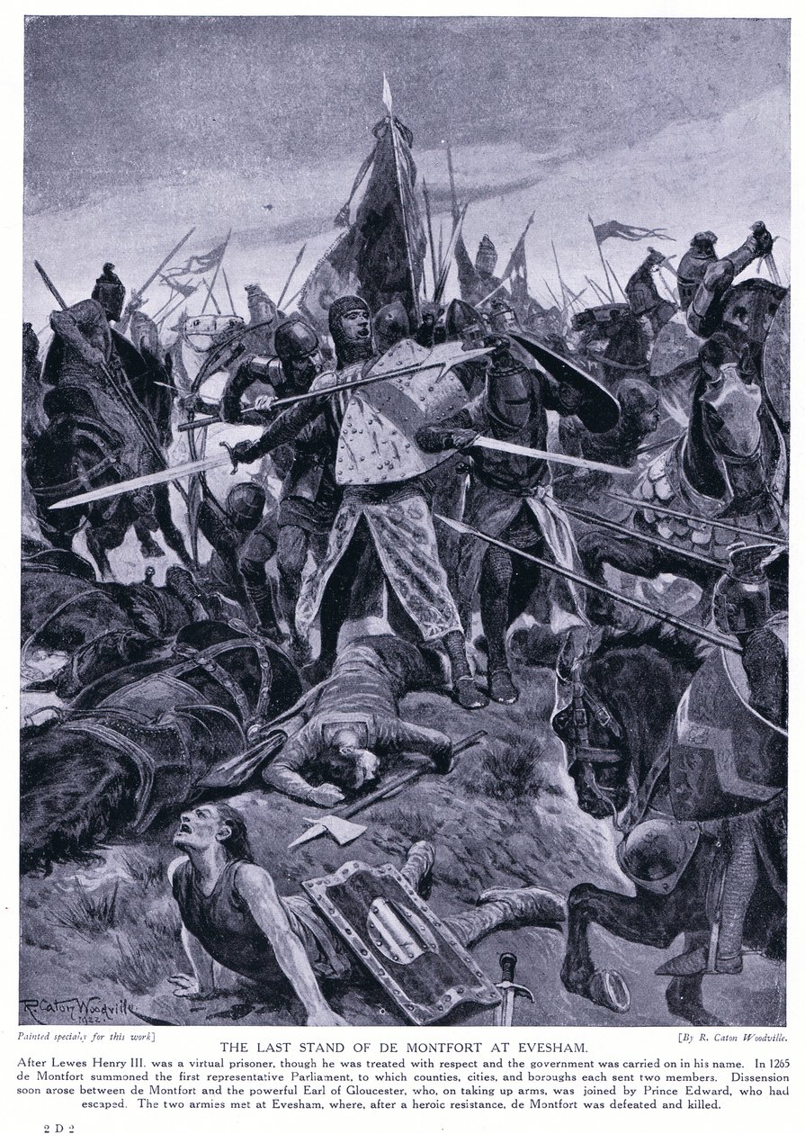 الموقف الأخير من دي مونتفورد في Evesham AD1265 ، 1920 بواسطة ريتشارد كاتون وودفيل جونيور