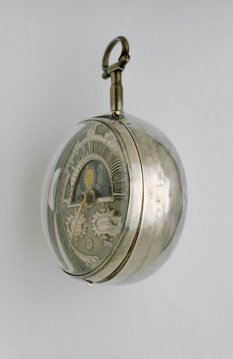 منظر جانبي لساعة حافة ذات غلاف ثنائي ، c.1685 (فضي) بواسطة ريتشارد كولستون