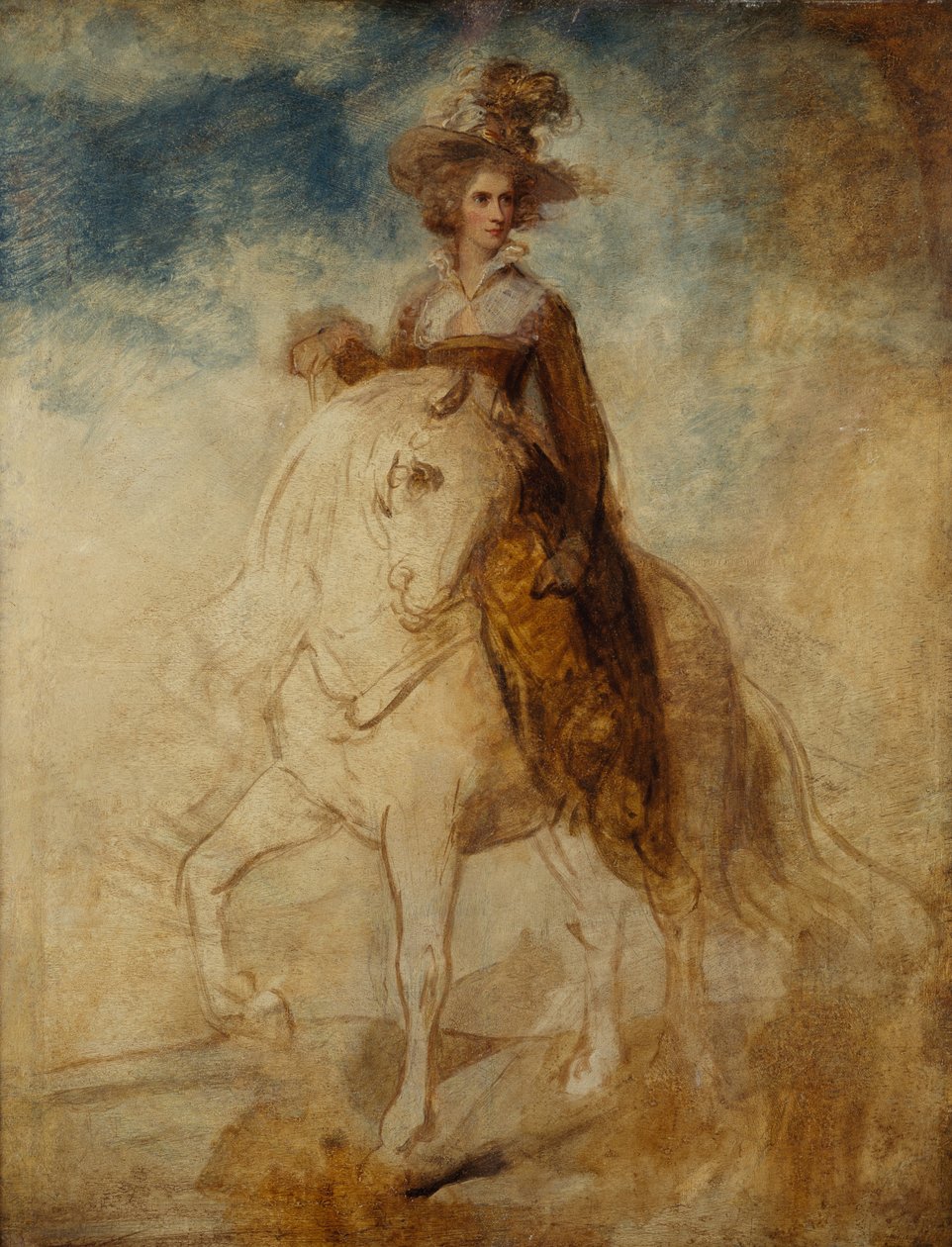 Equestrian portrait of a lady, said to be Lady Elizabeth Foster (oil on panel) بواسطة ريتشارد كوسواي