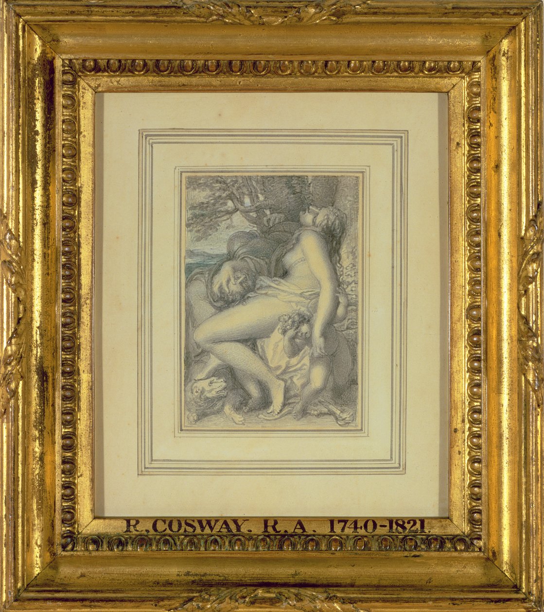 المريخ يتراجع في حضن فينوس ، c.1805-15 (مرحاض فوق قلم رصاص على ورق) بواسطة ريتشارد كوسواي