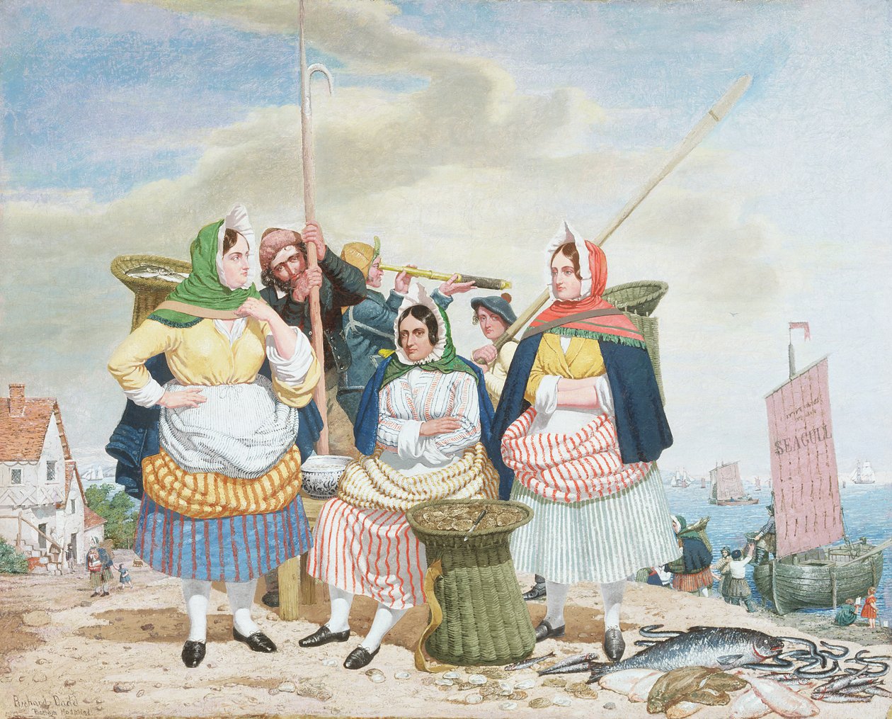 سوق السمك على البحر ، حوالي 1860 (زيت على قماش) بواسطة ريتشارد داد
