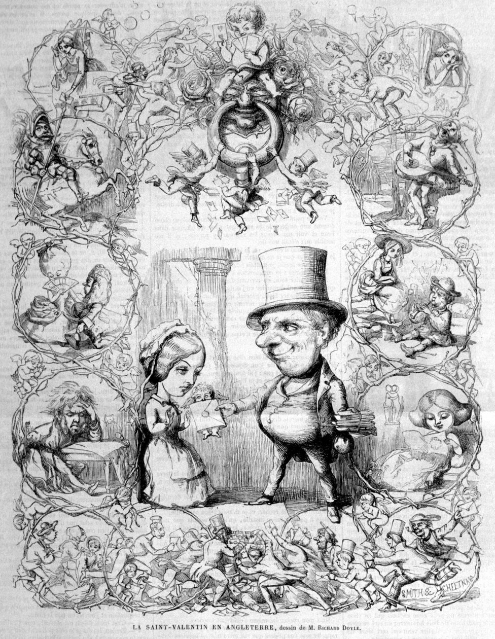 الاحتفال بعيد الحب في إنجلترا. رسم لريتشارد دويل (1824 - 1883). بواسطة ريتشارد دويل