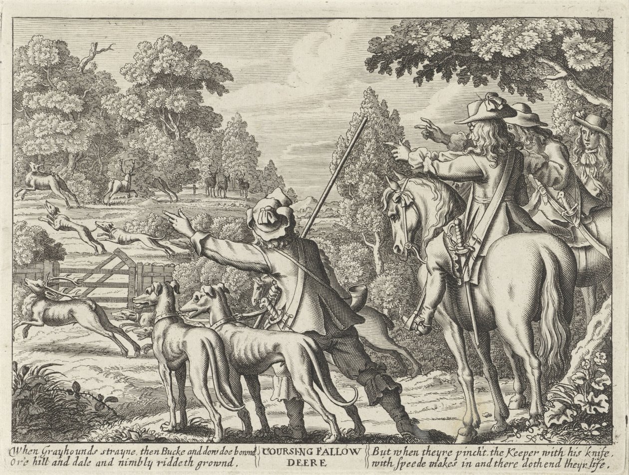 هيرتن جيجاجد باب جاتشوندين Coursing Fallow Deer (العنوان على الكائن) Jacht Partijen (عنوان المسلسل) طرق سيفيرال للصيد ، هوكينج ، وصيد الأسماك ، وفقًا للطريقة الإنجليزية (عنوان السلسلة) بواسطة ريتشارد جايوود (ربما)