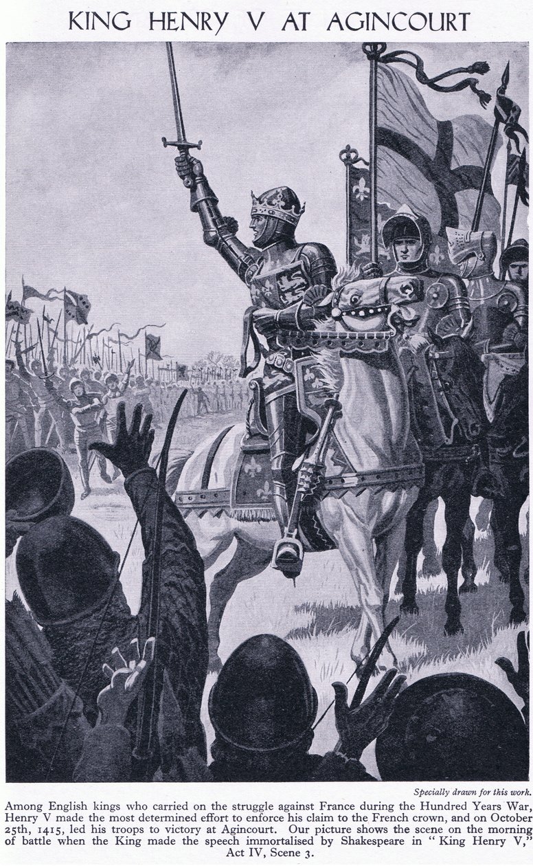 الملك هنري في أجينكورت 1415 م ، 1950 م بواسطة ريتشارد هنري بروك
