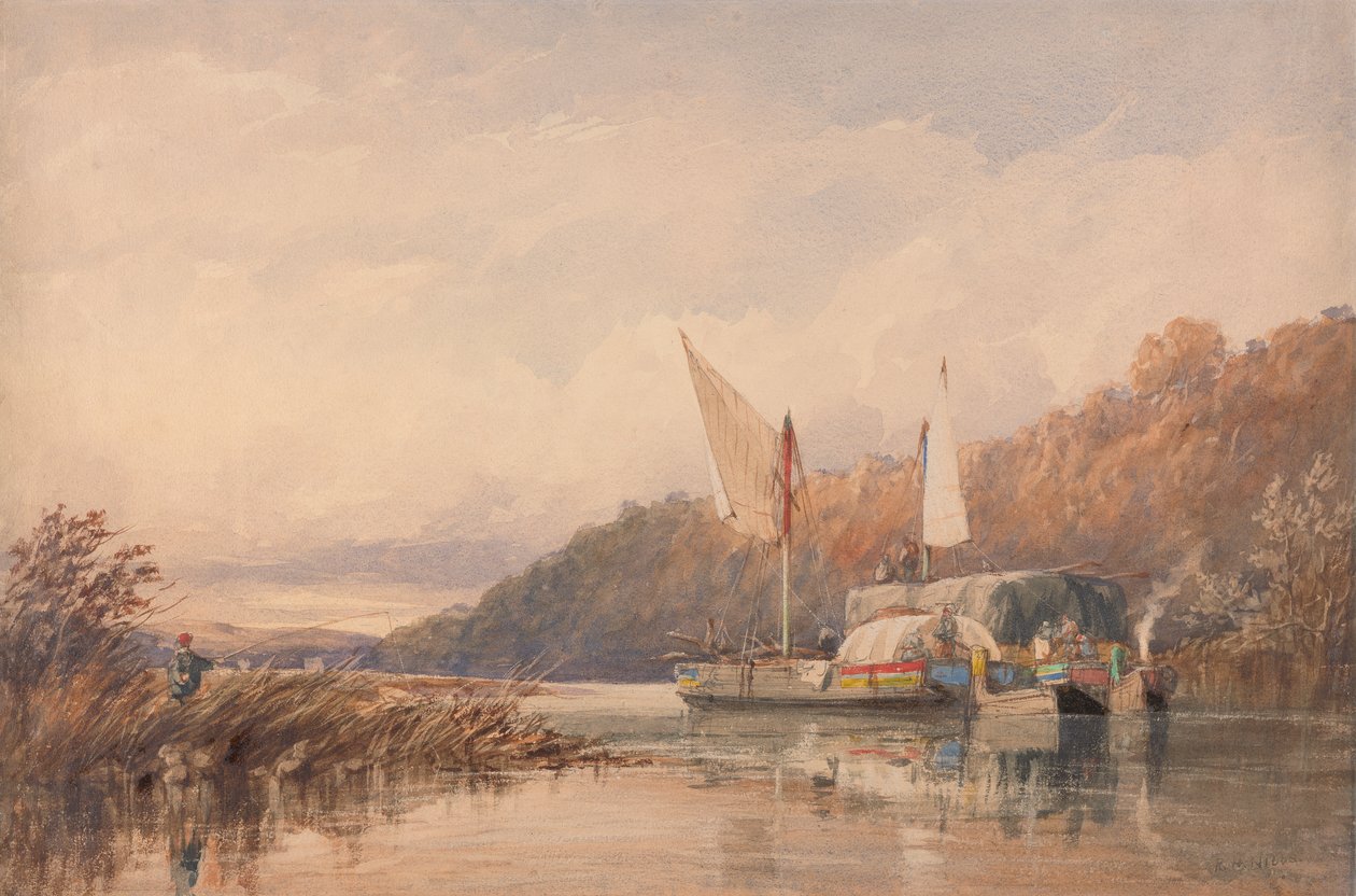 Hay and Log Barges on the Conway بواسطة ريتشارد هنري نيبس