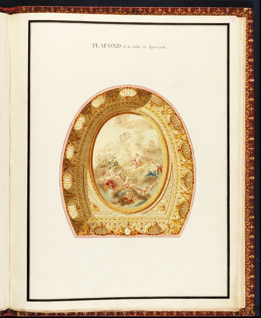 سقف القاعة ، من Recueil des plans du Petit Trianon بقلم ريتشارد ميكي (1728-1794) بواسطة ريتشارد ميك