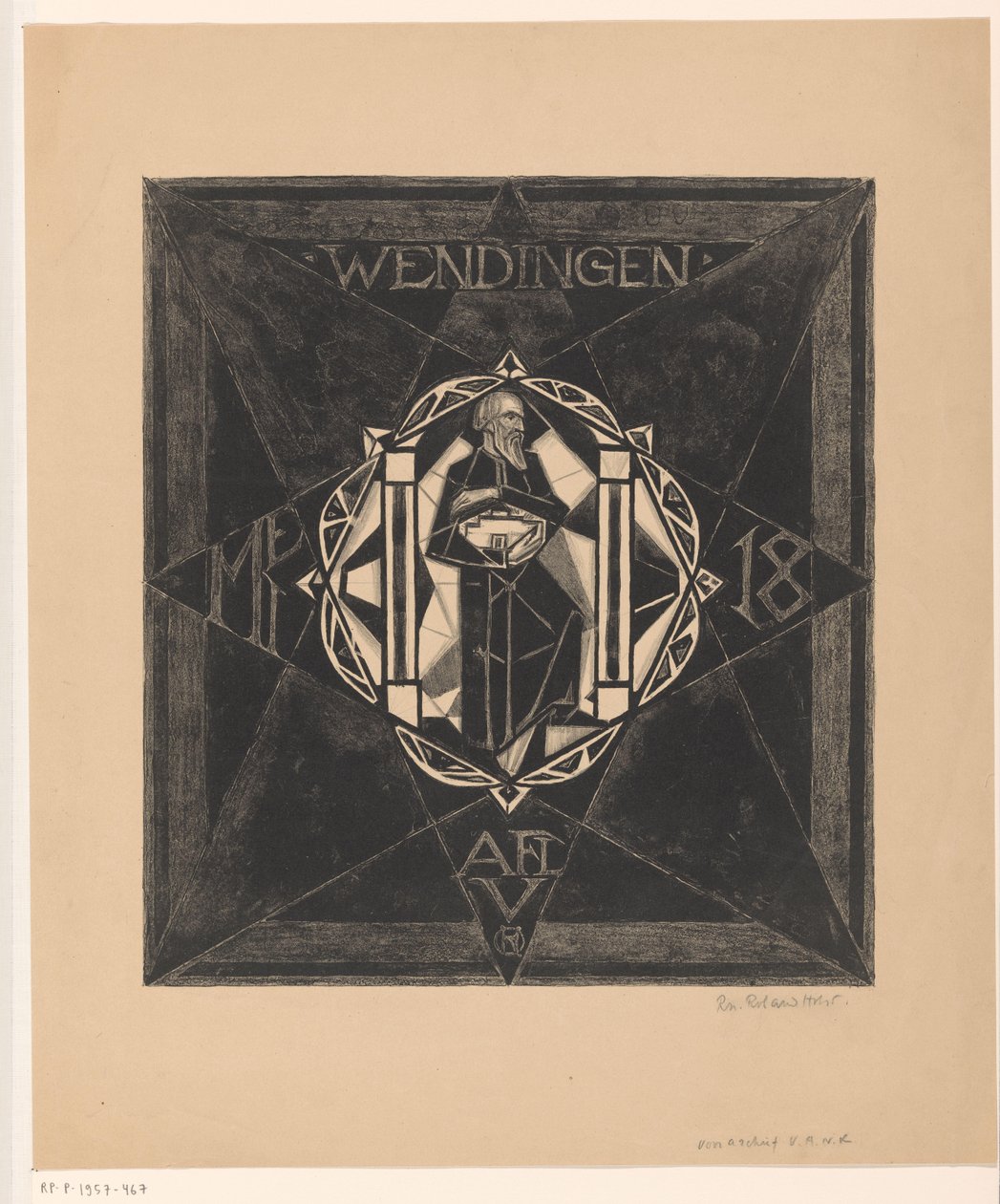 تصميم الغلاف لـ: Wendingen، 1918 بواسطة ريتشارد نيكولاوس رولاند هولست (توقيع الفنان)